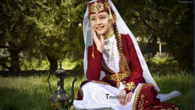 تصویر مدل لباس محلی سنتی ترکی آذری دخترانه